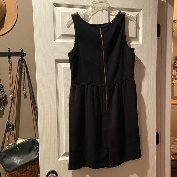 EUC Ann Taylor LOFT Gold and Black Lace Cocktail Dress Women's Size 10 - Picture 3 of 7